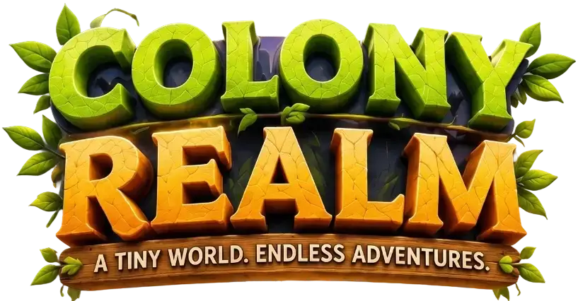 Colony Realm official logo – Animated fantasy world of ants and tiny adventures